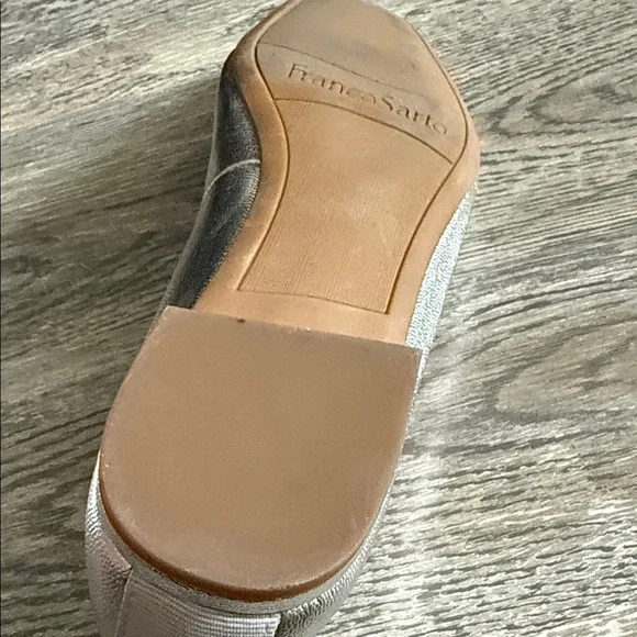 Franco Sarto Metallic Silver Square-Toe Ballet Flat - Picture 5 of 6